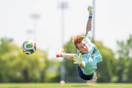 Goalkeeper Sander Tangvik of the Norwegian national
