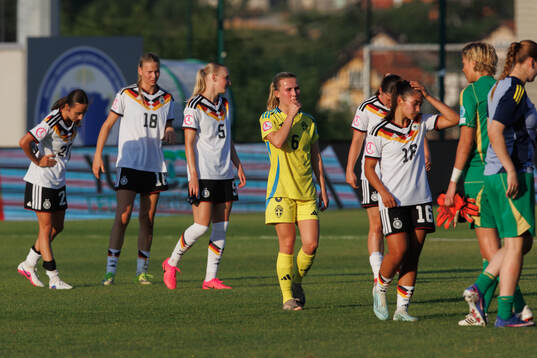 Nathalie Staaf of Sweden looks dejected