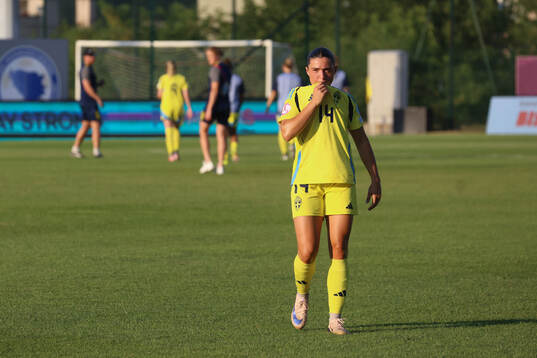 Thea Staffansson of Sweden looks dejected