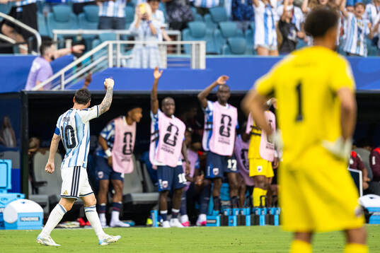 Lionel Messi of Argentina celebrates