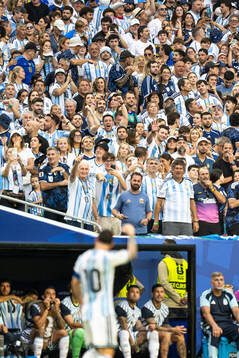 Lionel Messi of Argentina celebrates