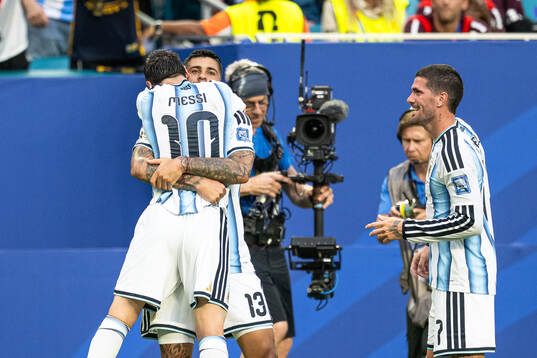 Lionel Messi of Argentina celebrates