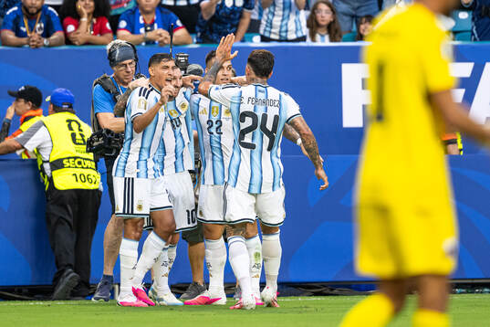 Lionel Messi of Argentina celebrates