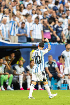 Lionel Messi of Argentina celebrates