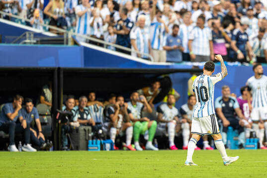 Lionel Messi of Argentina celebrates