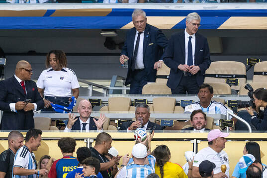 Gianni Infantino, president of FIFA, and Arsene Wenger