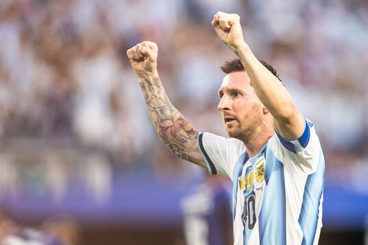 Lionel Messi of Argentina celebrates