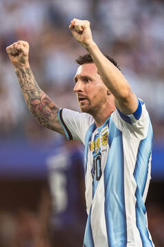 Lionel Messi of Argentina celebrates