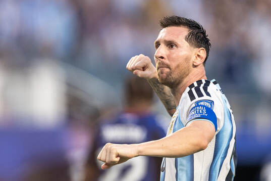 Lionel Messi of Argentina celebrates
