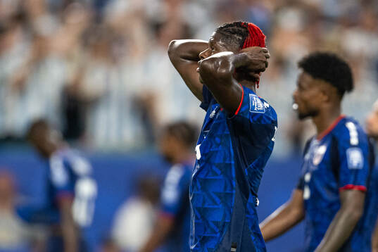 Gilson Benchimol of Cabo Verde looks dejected
