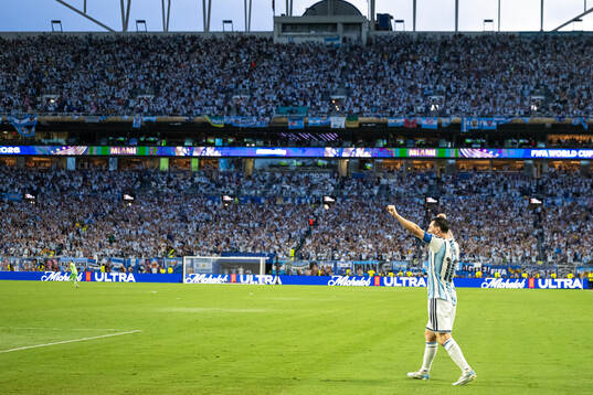 Lionel Messi of Argentina celebrates