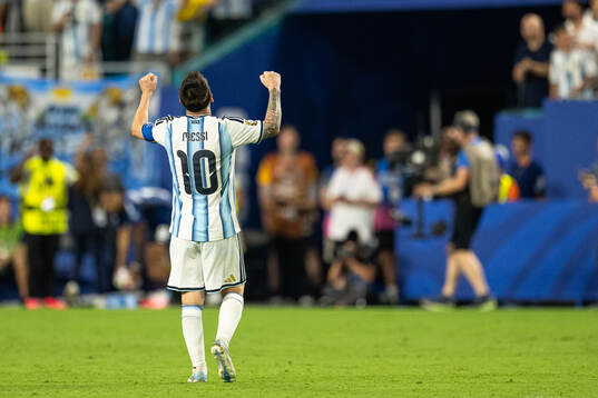 Lionel Messi of Argentina celebrates