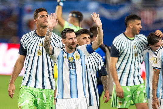 Lionel Messi of Argentina celebrates