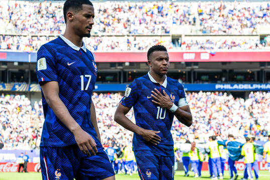 William Saliba and Kylian Mbappe of France