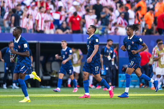 William Saliba of France looks dejected