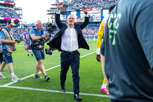 Head coach Didier Claude Deschamps of France celebrate