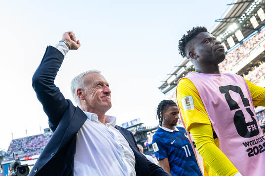 Head coach Didier Claude Deschamps of France celebrates