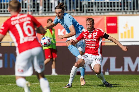 Malmö FFs Oscar Sjöstrand och Degerfors Daniel Sundgren
