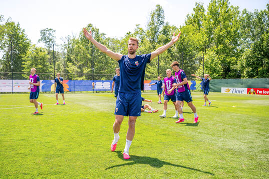 Kristoffer Ajer of the Norwegian national football team at