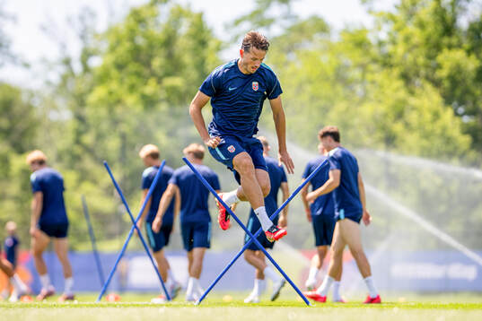 Sander Berge of the Norwegian national football team at a