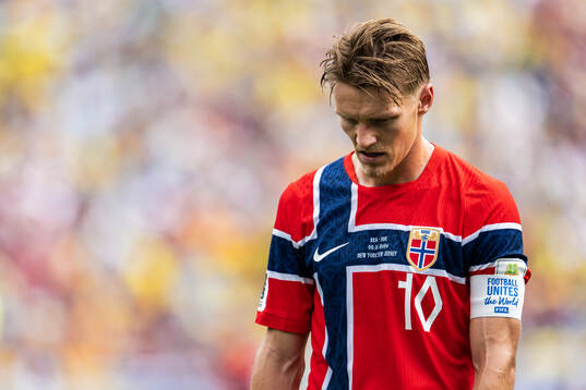 Martin Ødegaard of Norway looks dejected