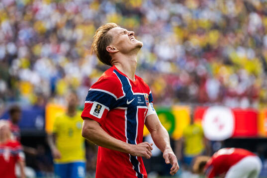 Martin Ødegaard of Norway looks dejected