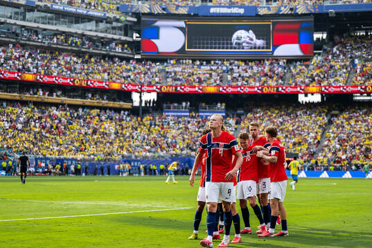 Erling Braut Haaland of Norway celebrates