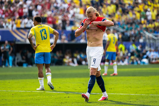 Erling Braut Haaland of Norway celebrates