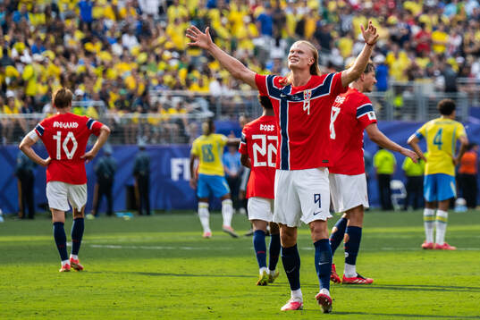 Erling Braut Haaland of Norway celebrates