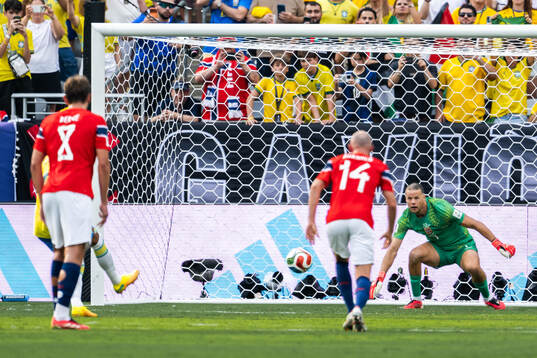 Neymar Jr of Brazil score 1-2