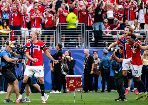 Erling Braut Haaland of Norway celebrates