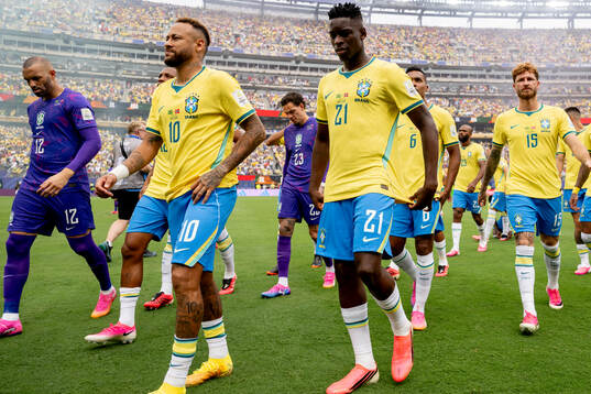 Neymar Jr and Luiz Henrique of Brazil