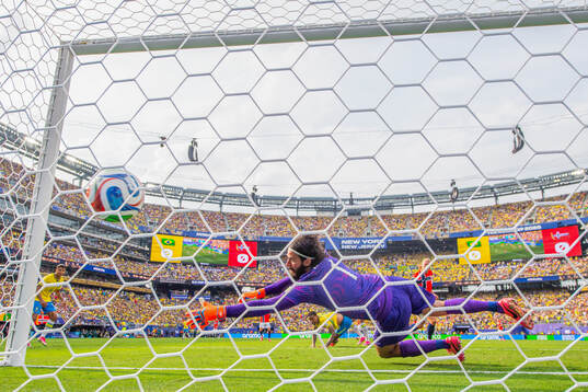 Erling Braut Haaland of Norway scores the 0-1 goal behind