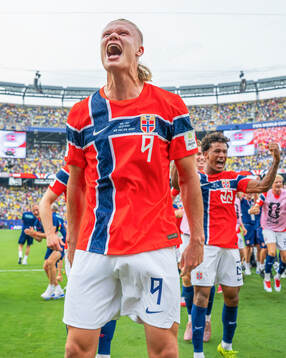 Erling Braut Haaland of Norway celebrates