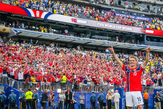Martin Ødegaard of Norway celebrates