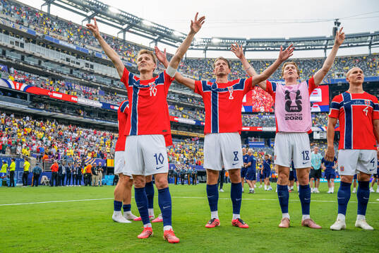 Martin Ødegaard, Sander Berge and Kristian Thorstvedt of