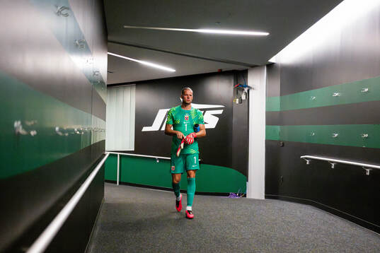 Goalkeeper Ørjan Håskjold Nyland of Norway at half-time