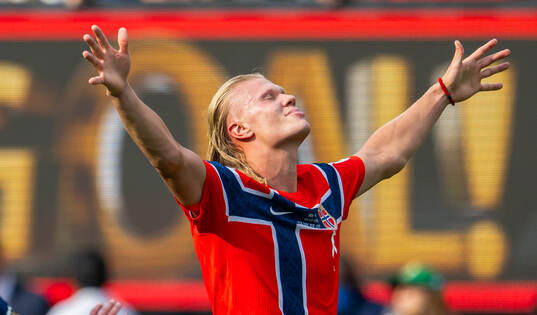 Erling Braut Haaland of Norway celebrates
