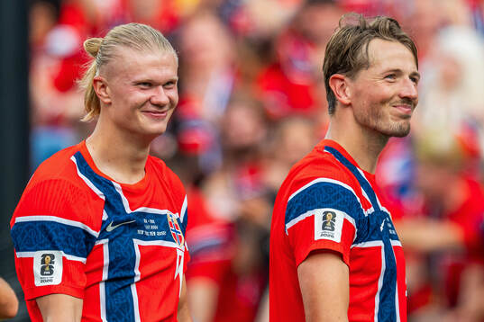 Erling Braut Haaland and Sander Berge of Norway
