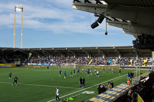 Djurgårdens spelare värmer upp