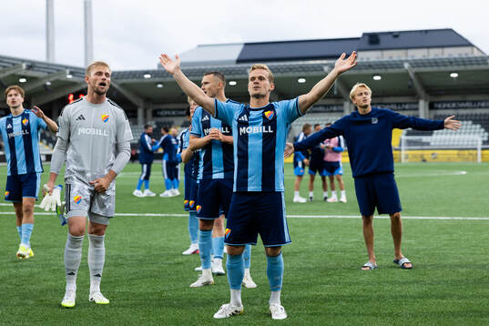Djurgårdens målvakt Jacob Rinne och Hampus Finndell