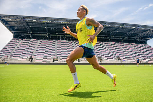 Antonio Nusa of the Norwegian national football team at a