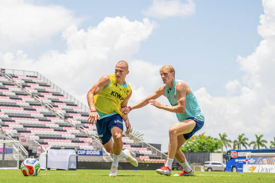 Leo Østigård and Morten Thorsby of the Norwegian national