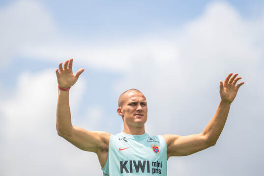 Leo Østigård of the Norwegian national football team at a