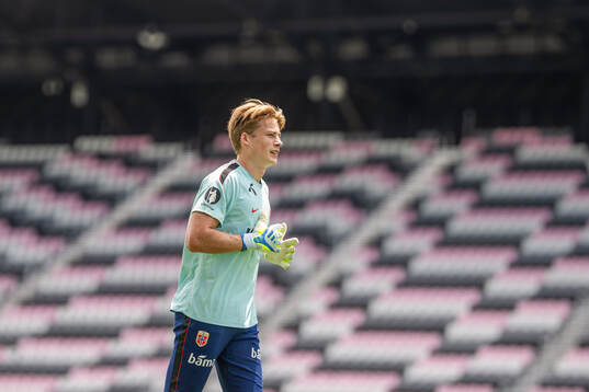 Goalkeeper Sander Tangvik of the Norwegian national
