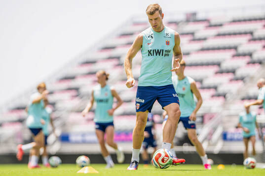 Alexander Sørloth of the Norwegian national football team