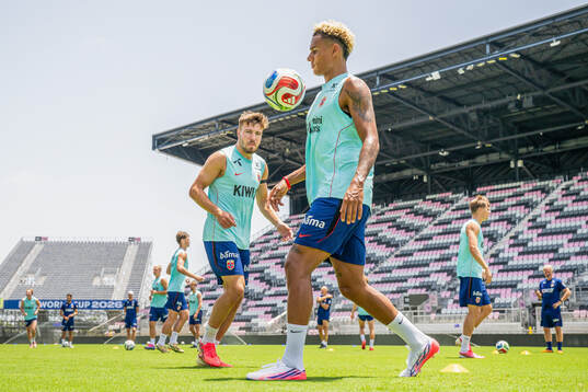 Fredrik André Bjørkan and Antonio Nusa of the Norwegian