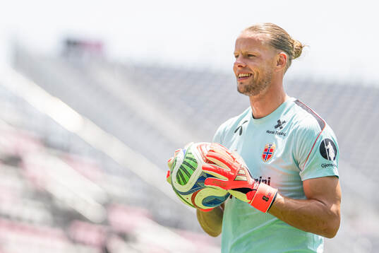 Goalkeeper Ørjan Håskjold Nyland of the Norwegian