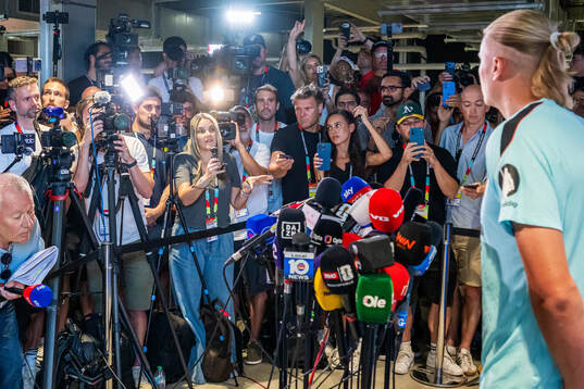 Journalists, reporters and photographers at a press event