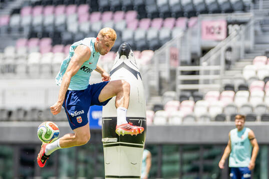 Sondre Langås of the Norwegian national football team at a